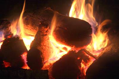 Enjoy the campfire at the lodge